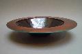 Hammered Rimmed Bowl:  2 H x 9 Dia; Copper, Blue-green Striping-tape